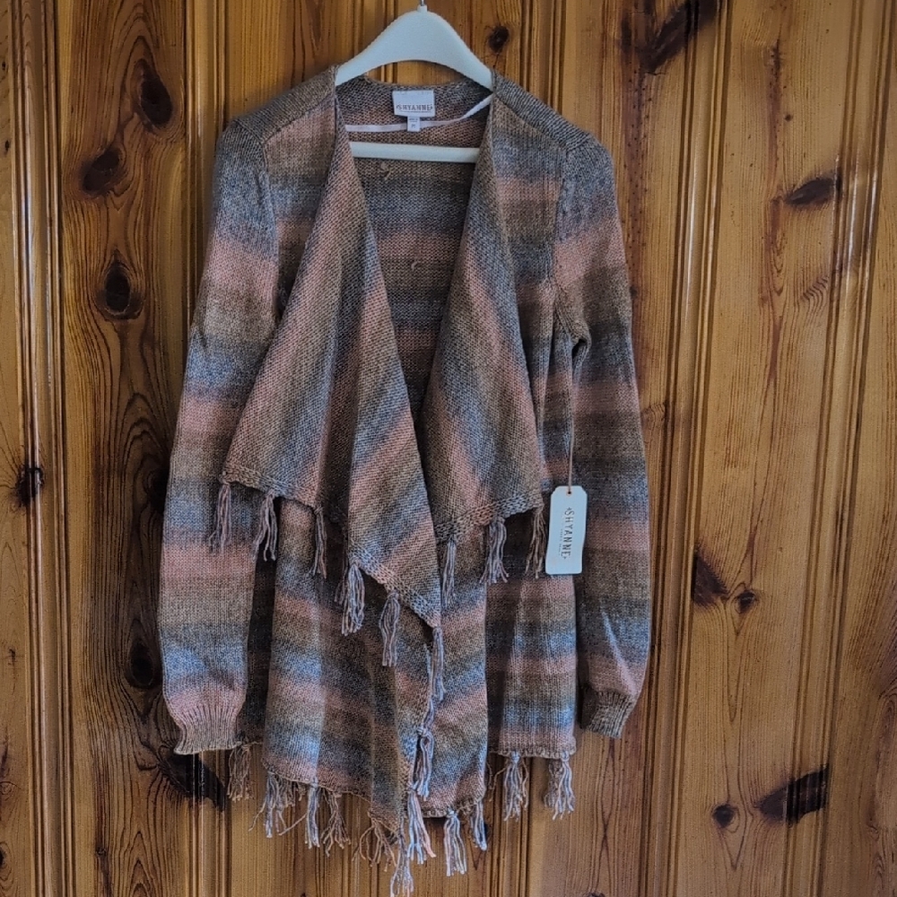 Women's Multicolor Fringe Cardigan